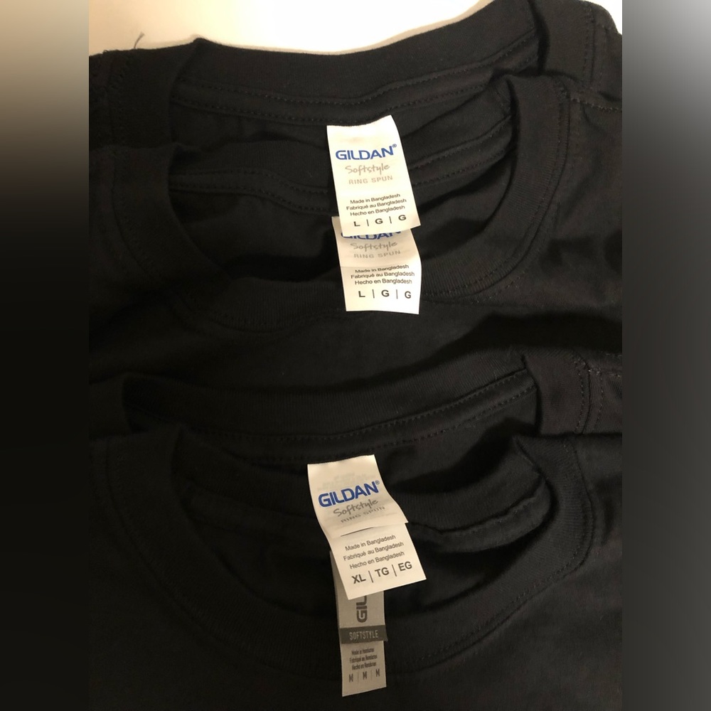Gildan Blank Softstyle Ring Spun Black T-Shirts